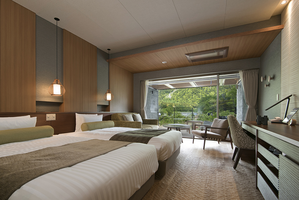 自然と共存する客室