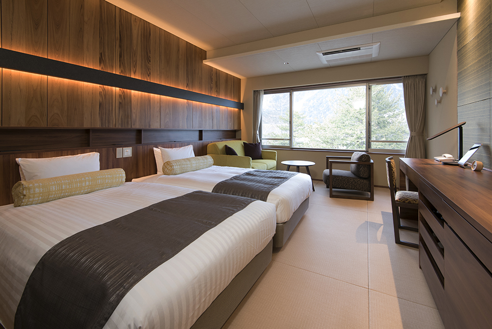 自然と共存する客室
