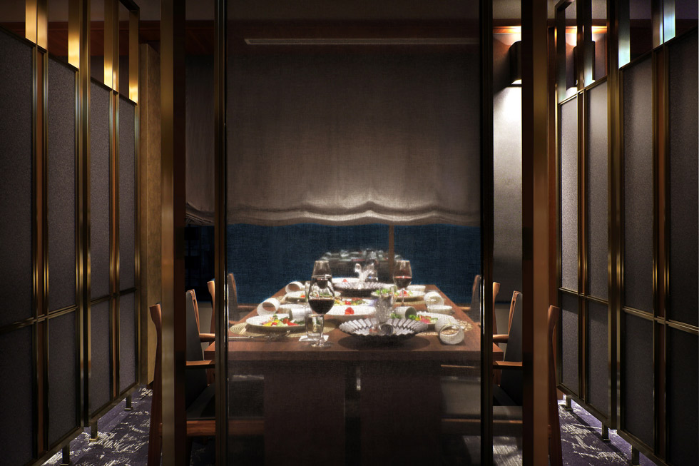 吹抜を生かした半個室ダイニング